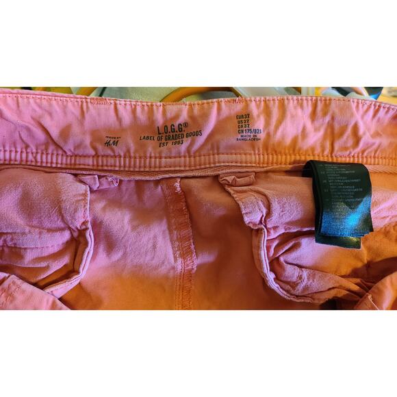 Men's Pink button fly shorts 32 LOGG H&M - Picture 4 of 5